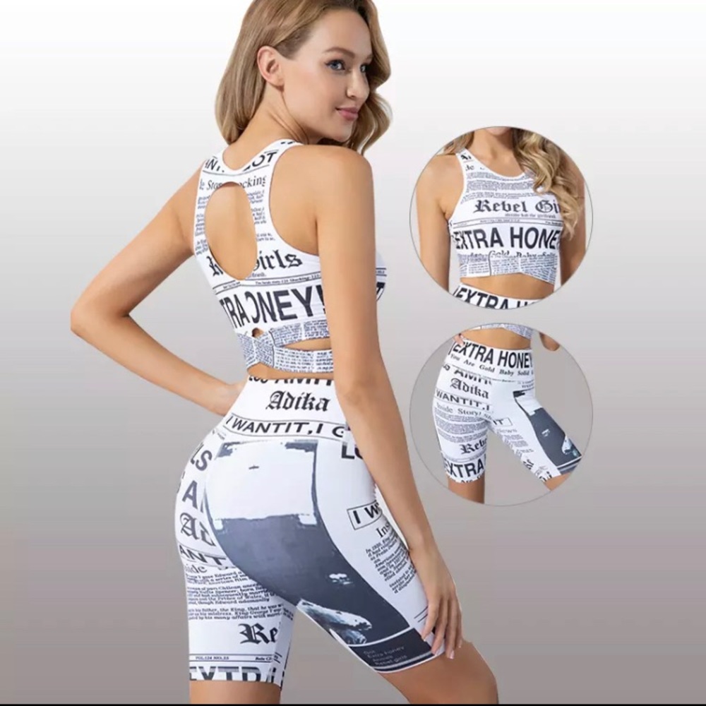 Newspaper Print Workout Set